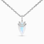 Royal Fashion stříbrný náhrdelník GU-DR23099N-SILVER-MOONSTONE-TOPAZ