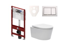 Cenově zvýhodněný závěsný WC set TECE do lehkých stěn / předstěnová montáž + WC SAT Brevis SIKOTS3W3 SIKOTS3W3