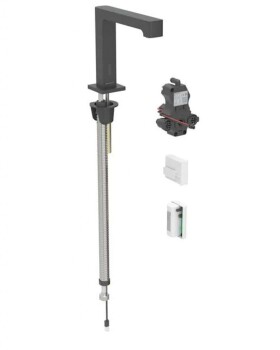 GEBERIT - Brenta Elektronický umyvadlový ventil, napájení z generátoru, easy to clean, matná černá 116.195.14.1