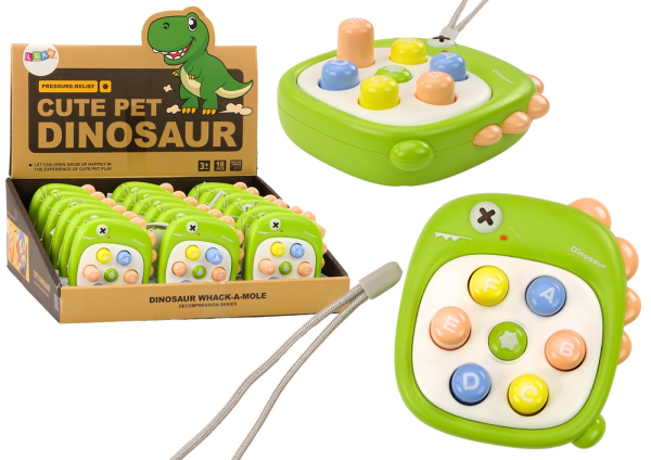 Mamido Dovednostní hra Whack A Mole Dino zelená s písmeny