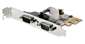 StarTech PCIe karta 2x sériový port žlutá / Řadič / PCIe / UART 16C1050 / čipset ASIX AX99100 / 5V/12V (21050-PC-SERIAL-LP)
