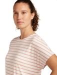 ICEBREAKER W Drayden Reversible SS Top Stripe, Ecru Heather/Desert Sand/S velikost: M