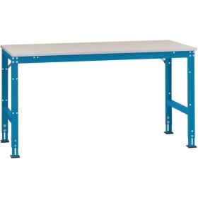 Manuflex AU6067.5007 Pracovní Přístavný stůl Univerzální standardní s plastové desky, Šxhxv = 1500 x 1000 x 760-870 mm brilantní modrá (RAL 5007)