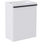 CERANO - Umyvadlová skříňka pro WC Zola - bílá matná + umyvadlo z lit. mramoru - bílá lesklá - 40x55x23,5 CER-8060BD10