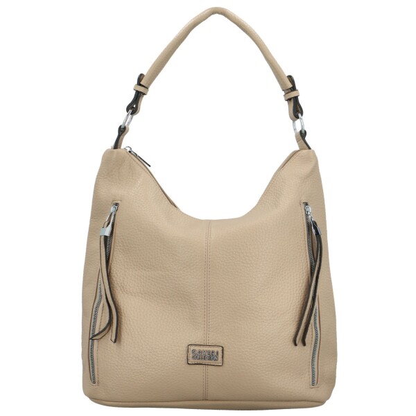 Moderní dámská koženková kabelka na rameno Dinara, taupe