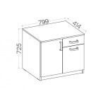 Spodní skříňka Malta 820 2F1S Barva korpusu: Dub - Artisan