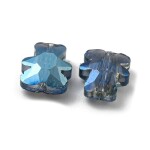 Skleněné korálky - broušený medvídek - různé varianty - 9,5x 8,5 x 3,5 mm - 1 ks Barva: Modrá