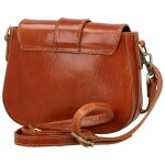 Luxusní dámská kožená crossbody kabelka Delami Vera Pelle Aviva, koňaková