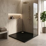 REA Akrylová sprchová vanička Savoy 90x90 černá REA-K4803
