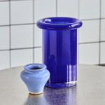 House Doctor Skleněná váza Buck Blue, modrá barva, sklo