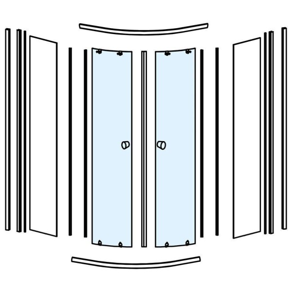 AQUALINE - Sklo pro HLS900Y, pohyblivá část NDHLS900Y-2