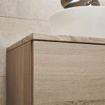 MEREO - Aira, koupelnová skříňka s umyvadlem z litého mramoru 81 cm, dub Kronberg CN721M