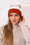 Fleecová čepice Bojana K265 červená+ecru+beige UNI