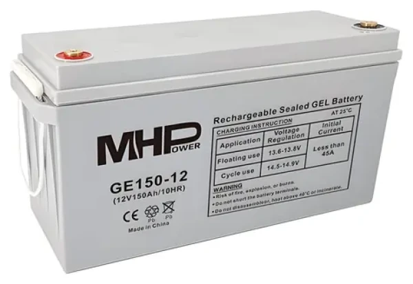 MHPower GE150-12 / Gelový akumulátor / GEL / 12V / 150Ah / T3-M8 / Deep Cycle (GE150-12)