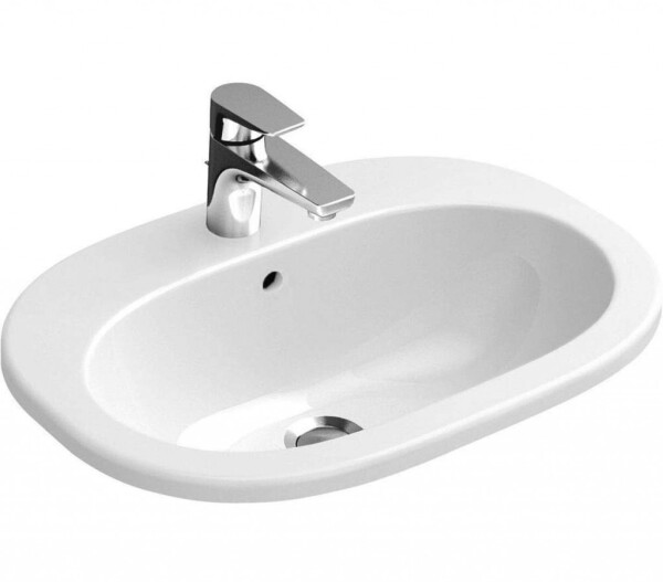 VILLEROY & BOCH - O.novo Umyvadlo zápustné 56x41 cm, s přepadem, otvor pro baterii, alpská bílá 41615601