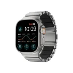 Nomad Stratos Band FKM řemínek pro Apple Watch 49mm/Ultra stříbrná/černá (NM014421858)