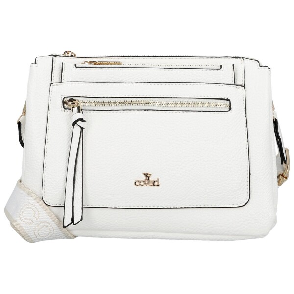 Trendy dámská koženková crossbody kabelka Anita, bílá