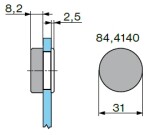 BLUM 84.4140 vnější krytka závěsu, vrtané sklo, tvar "O", lesklý chrom (12090)
