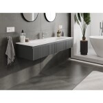 MEXEN/S - Rivel koupelnová skříňka 140 cm s umyvadlem Vela, 1 šuplík, reliéf , grafit mat/bílá mat - 91A20-14023-1-BF66-W23M0 91A20-14023-1-BF66-W23M01