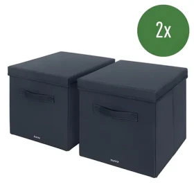 LEITZ Úložný box s víkem L šedá / Textilní / 2 ks / 330 × 325 × 380 mm (61450089)