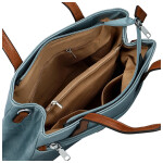 Trendy dámská koženková kabelka na rameno Remiga, džínově modrá