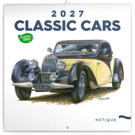 NOTIQUE Kalendář Classic Cars – Václav Zapadlík 2027 / Poznámkový / 30 × 30 cm / Plastic Free