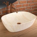 REA - Umyvadlo na desku Freja - Travertine Matt REA-U6689