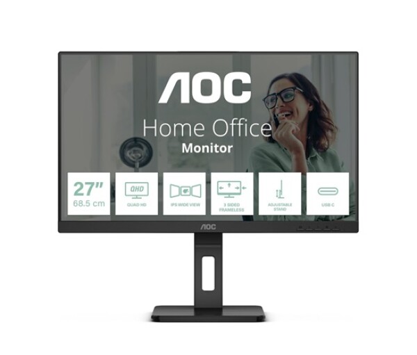 AOC MT IPS LCD WLED 27" Q27P3CV - IPS panel, 2560x1440, 350cd, 2xHDMI, DP, USB-C, 4x USB 3.2, repro, pivot EDF_147907
