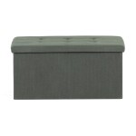 Taburet s úložným prostorem, zelená manšestrová látka