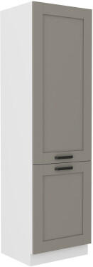 Vysoká potravinová skříňka Luna 60 DK-210 2F Barva korpusu: Bílá, Barva dvířek: Clay Grey