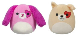 Squishmallows 1+1 Růžový pes Sager a Světlý pes Cooper 20 cm