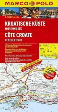 Chorvatské pobřeží střed jih-mapa