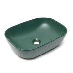 Umyvadlo na desku SAT Infinitio 45,5x32,5 cm tmavě zelená mat bez přepadu SATINF4532DGEM SATINF4532DGEM