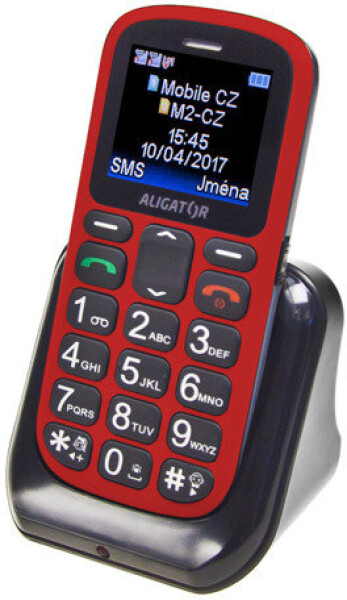 Aligator A321 Senior červeno-černá / CZ / 1.8 / Dual-SIM / microSD (A321RB)