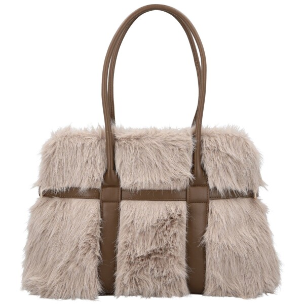 Módní dámská plyšová kabelka do ruky Pelaya, béžová