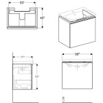 GEBERIT - Acanto Skříňka pod umyvadlo 60 cm, černá 500.614.16.1