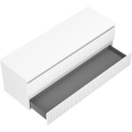 MEXEN/S - Rivel koupelnová skříňka pod umyvadlo 140 cm s deskou, 2 zásuvky, reliéf , bílá mat 91A20-14047-2-BFFC01