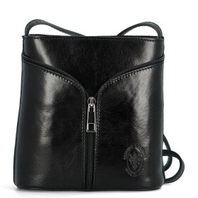 Luxusní dámská kožená crossbody kabelka Violiana, černá