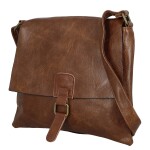 Trendy dámská koženková crossbody kabelka Mitta, tmavě hnědá