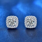 Royal Fashion stříbrné náušnice HA-XEZ003-SILVER-MOISSANITE-ZIRCON