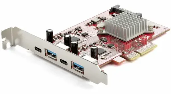 StarTech PCIe karta USB-C a USB-A / Řadič USB / PCIe / USB 3.2 Gen 2 / 2x USB-A / 2x USB-C / ASMedia ASM3142 (PEXUSB312A2C2V)