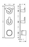 AXOR - Citterio C Termostatická baterie pod omítku, pro 2 spotřebiče, kartáčovaný černý chrom 49700340