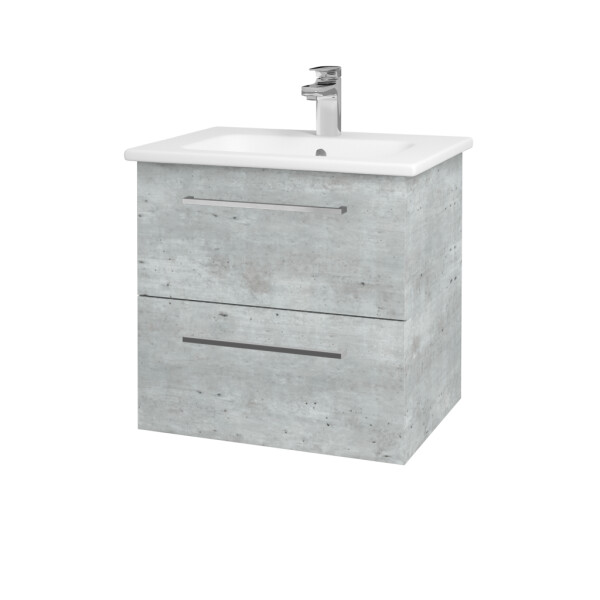 Dřevojas - Umyvadlová skříňka GIO SZZ2 60 - D01 Beton / Úchytka T04 / D01 Beton 82935E