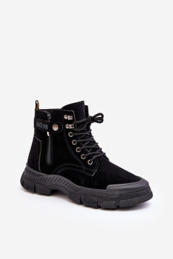 Zateplené semišové dámské botky Trapery černé Jailina 37