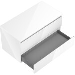 MEXEN/S - Orio koupelnová skříňka pod umyvadlo 90 cm s deskou, 2 zásuvky, bílá lesk 91A10-09047-2-BFFC00