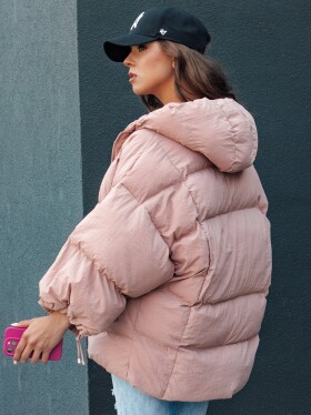 Dámská prošívaná oversize bunda s kapucí PARIMA růžová Dstreet