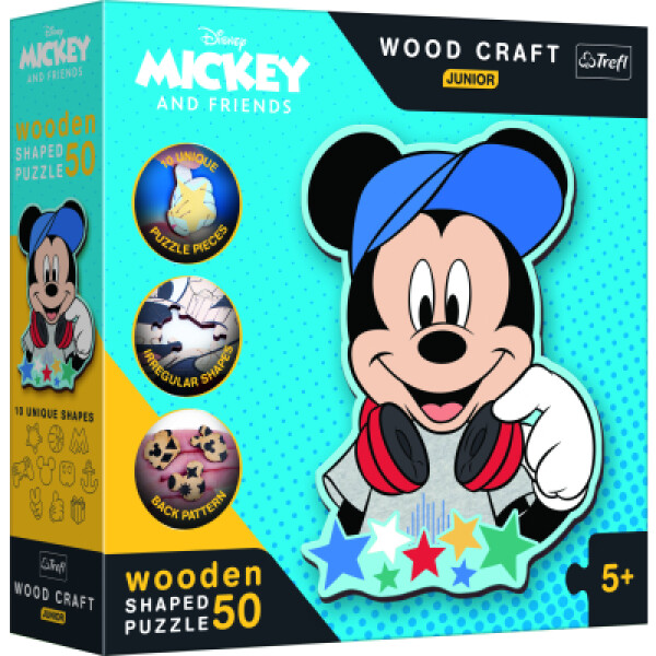 Puzzle Wood Craft Junior Ve světě Mickeh - Trefl