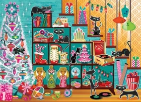 COBBLE HILL Puzzle Vánoční kočky/ 1000 dílků