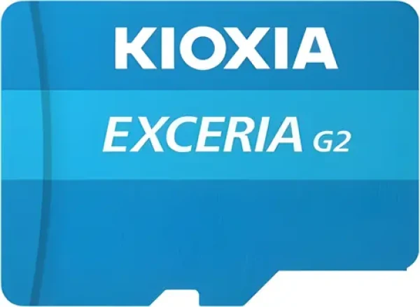 KIOXIA EXCERIA G2 microSDXC 128GB + adaptér / Class 10 / UHS-I U3 / A1 / V30 / čtení: 100MBs / zápis: 50MBs (LMEX2L128GG2)