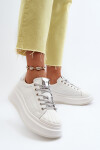 Dámské kožené tenisky na platformě GOE NN2N4033 Bílé 37